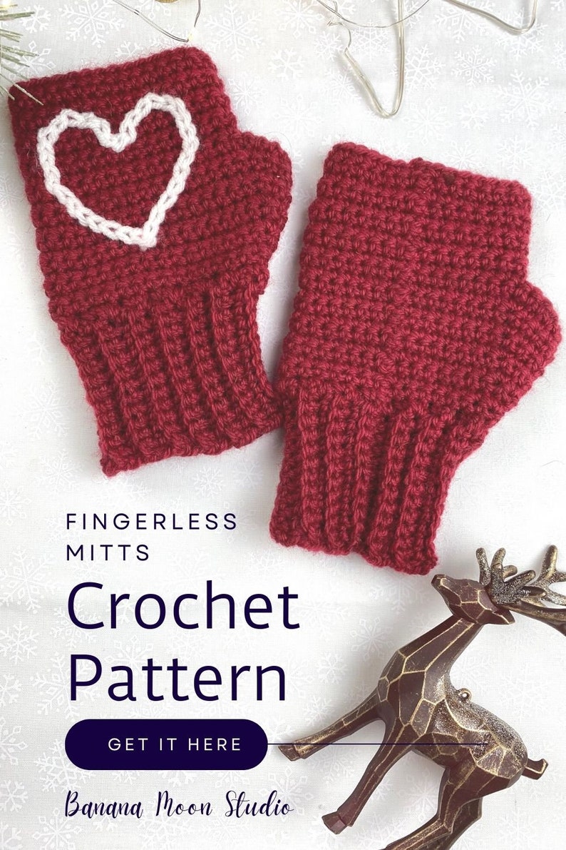 Digital Crochet Pattern For Fingerless Mitts For Adults and Children image 8