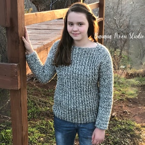 Digital Crochet Pattern for a Women's Raglan Sleeve Pullover Sweater image 2