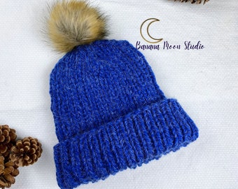 Digital Knitting Pattern for an Easy, Basic Ribbed Beanie in 6 Sizes