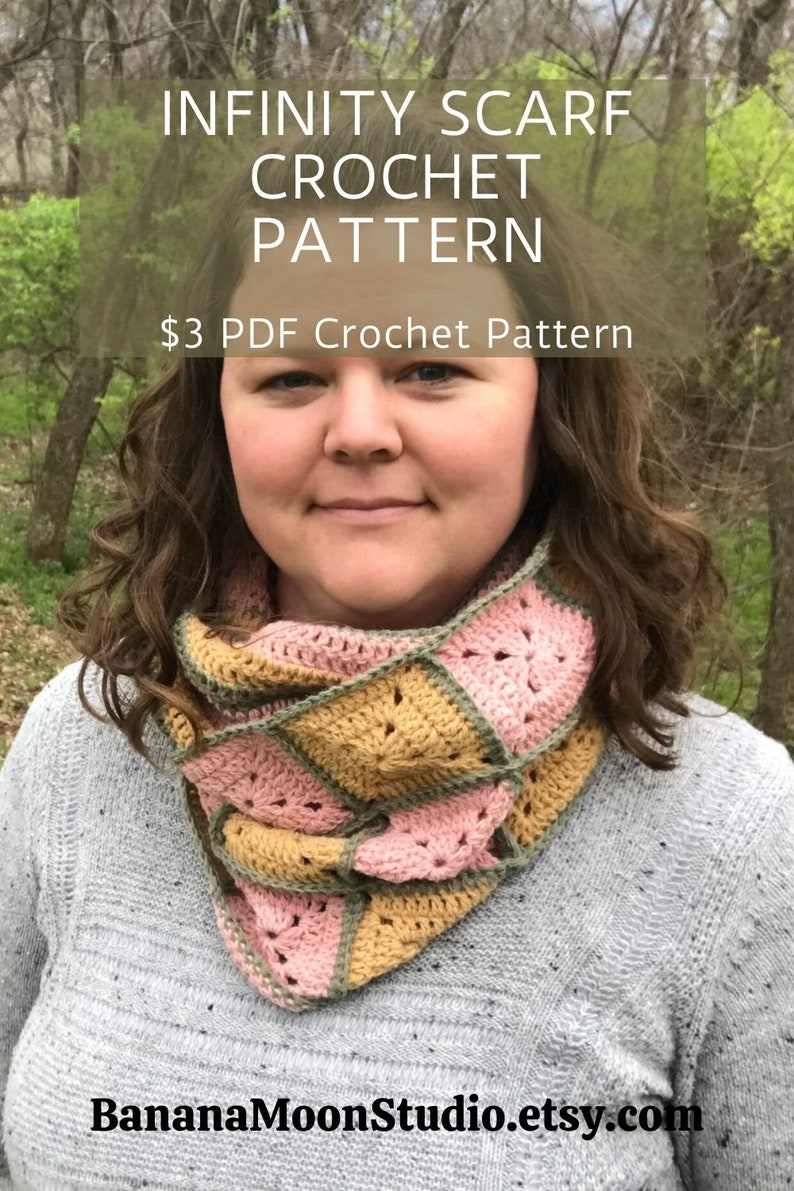 Digital Crochet Pattern for an Infinity Scarf Cowl - Etsy