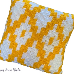 Digital Crochet Pattern for a C2C Geometric Design Throw Pillow