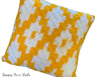 Digital Crochet Pattern for a C2C Geometric Design Throw Pillow