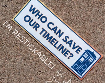Doctor Who Tardis inspiriert Autoaufkleber oder Automagnet - Wer kann unsere Timeline retten?