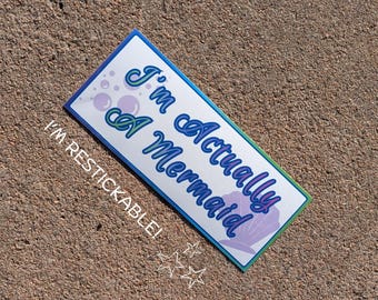 Purple Rainbow Mermaid Bumper Sticker/Magnet