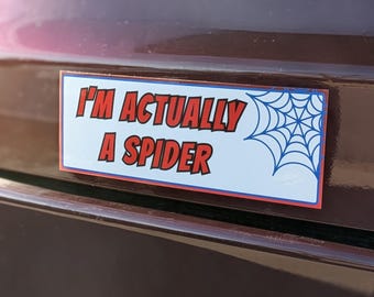 Adesivo per paraurti o magnete per auto ispirato a Spiderman, con colori UV.