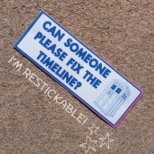 Blauwe Tardis UV-bumpersticker/automagneet - geïnspireerd door Doctor Who