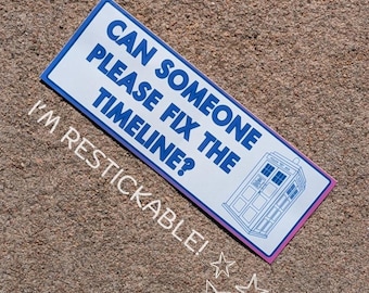 Doctor Who Tardis UV Autoaufkleber/Magnet - Kann jemand bitte die Zeitleiste reparieren?