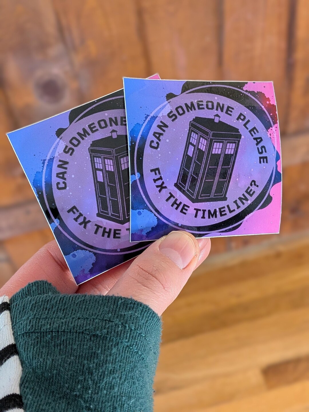 Doctor Who Tardis Inspired Sticker 2 Pack - Can Someone Please Fix the ...