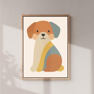 Puppy Nursery Print: Minimalist Kids Room Decor (Digital Download)