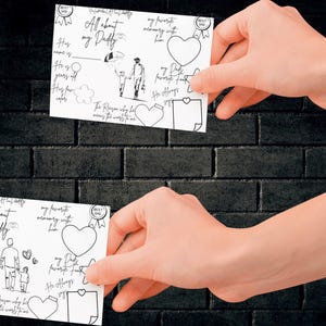 Page souvenir inoubliable pour papa, carte imprimable personnalisée pour la fête des pères, carte de voeux pour papa, cadeau unique d'un enfant, téléchargement immédiat