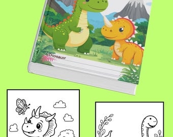 Livro de colorir de dinossauros para crianças, 100 páginas (padrão em PDF)