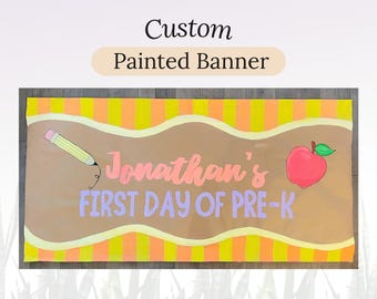 Pancarta para eventos personalizada pintada a mano, decoración para fiestas de cumpleaños