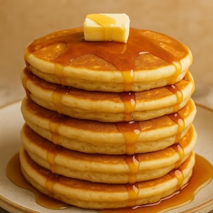 Ricetta per pancake soffici in PDF / Colazione facile fatta in casa / Ingredienti biologici / Download immediato