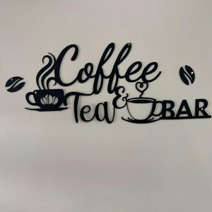 Placa de metal para decoração de parede de cafeteria - Placa de cozinha para cafeteria e chá, Arte de parede com grãos de café rústicos, Decoração de cafeteria para escritório, Placa de metal moderna para cafeteria