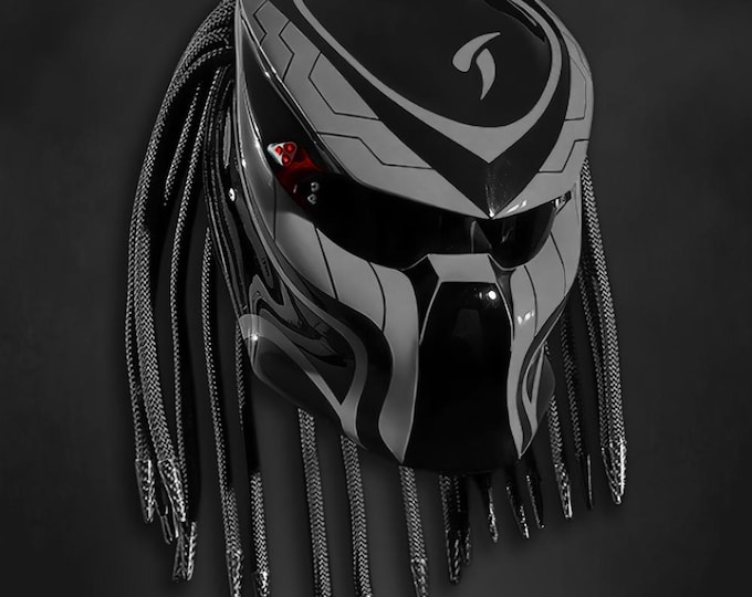 LED Predator Biker Helmet – Custom Sci-Fi Design, No Fang – DOT & ECE Approved