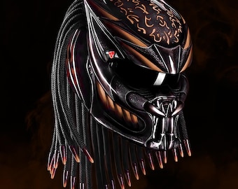 Handmade Beaver Brown Predator Motorcycle Helmet: DOT & ECE Certified, LED Custom Art