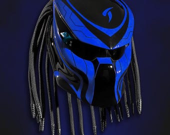 LED Custom Motorcycle Helmet – Sci-Fi Predator Look, No Fang – DOT/ECE Certified