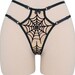 hex hypoxia reviewed Sheer mesh strappy thong with black velvet spiderweb appliqué
