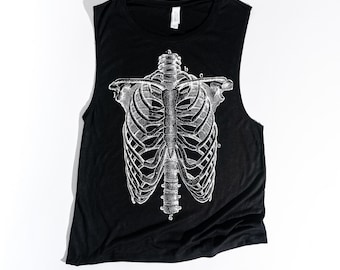 Skeleton Ribcage Muscle Tank