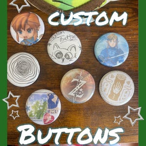 CUSTOM BUTTON PINS — Read Description!!