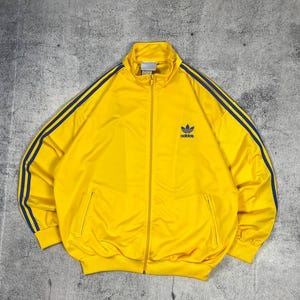  originals 90's /イエロー ／トラックジャケット Adidas Track Jacket Yellow Stripes - Etsy