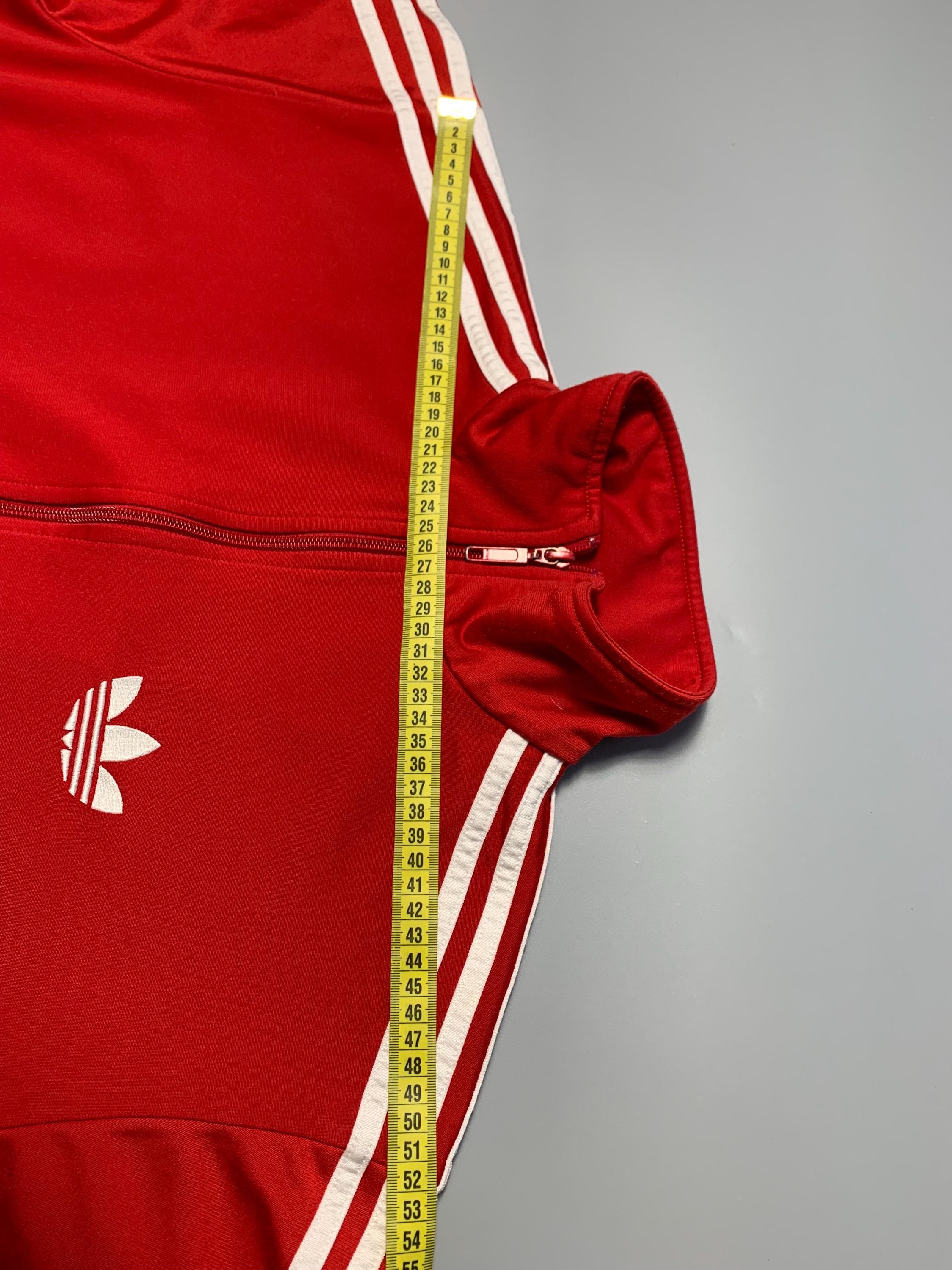 Vintage Adidas Firebird Red White Track Jacket 3 Stripes Y2K Size 