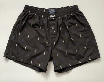 Polo Ralph Lauren Black Monogram Shorts Men’s Size L – Logo Print