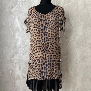 Just Cavalli Silk Dress Leopard Print Size IT 42 – Animal Print Luxury Dress
