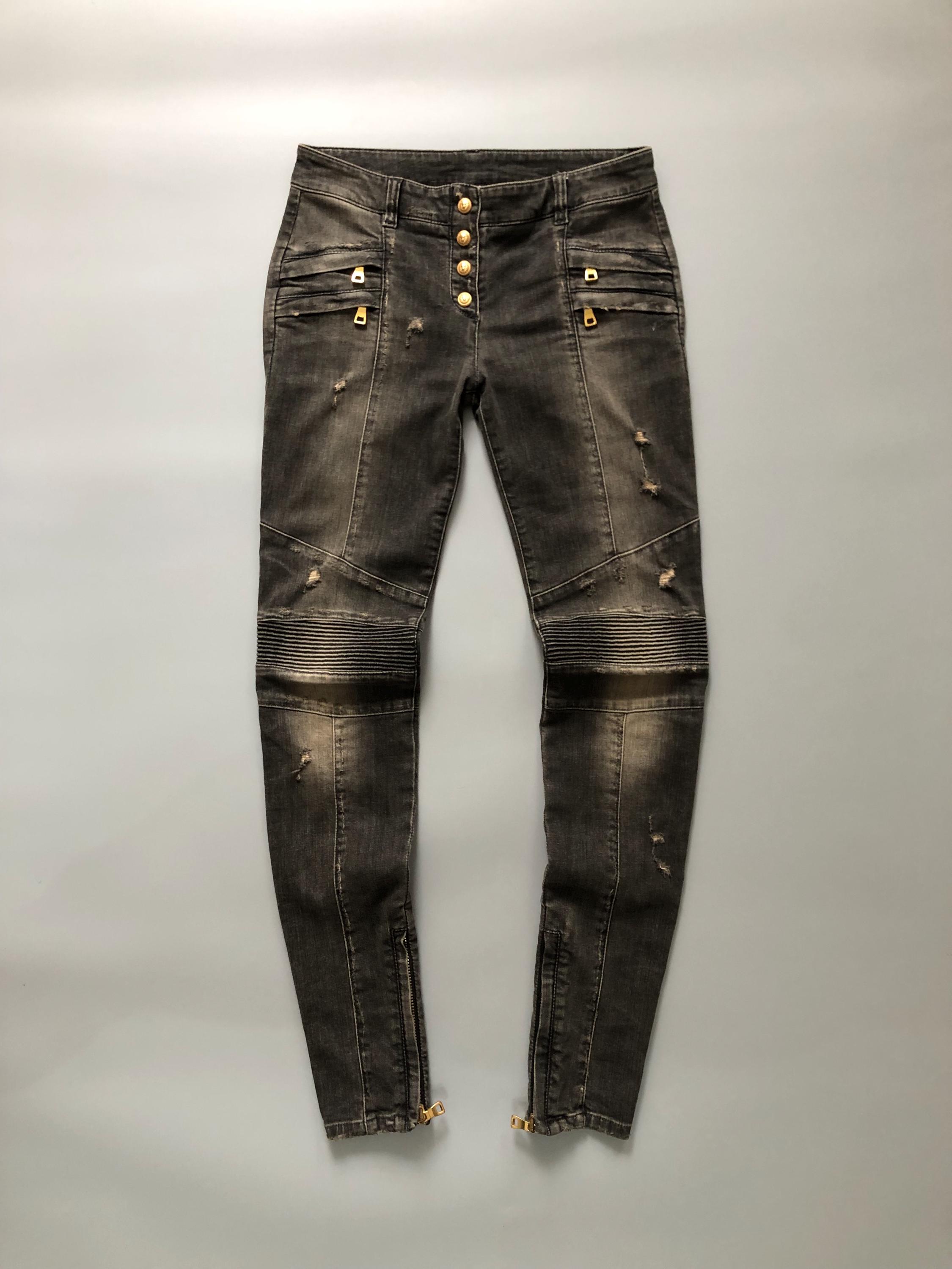 ヴィンテージ】BALMAIN バイカージーンズ/ 36 Balmain Paris Biker 