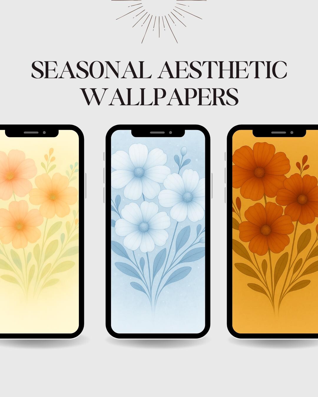 Seasonal Aesthetic Wallpapers - Floral Watercolor - Etsy