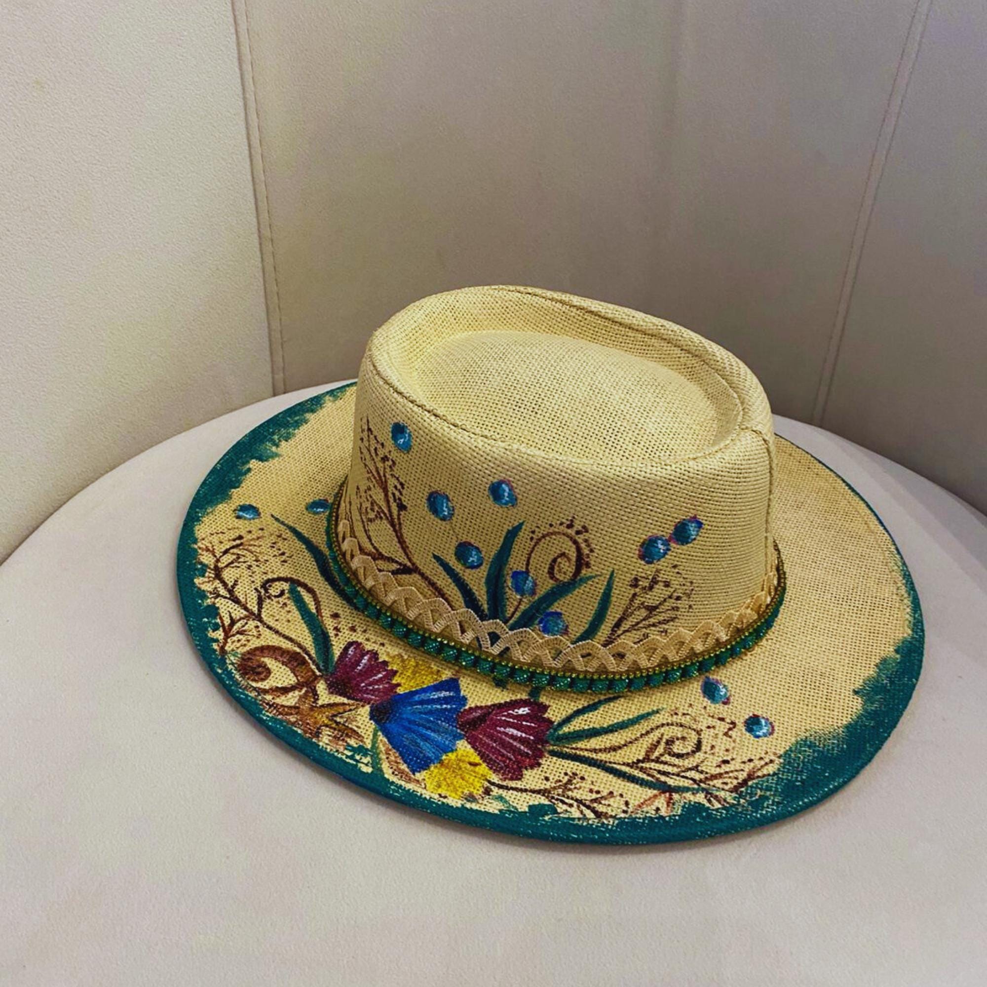 Floral Hand-painted Panama Hat: Boho Summer Fedora - Etsy