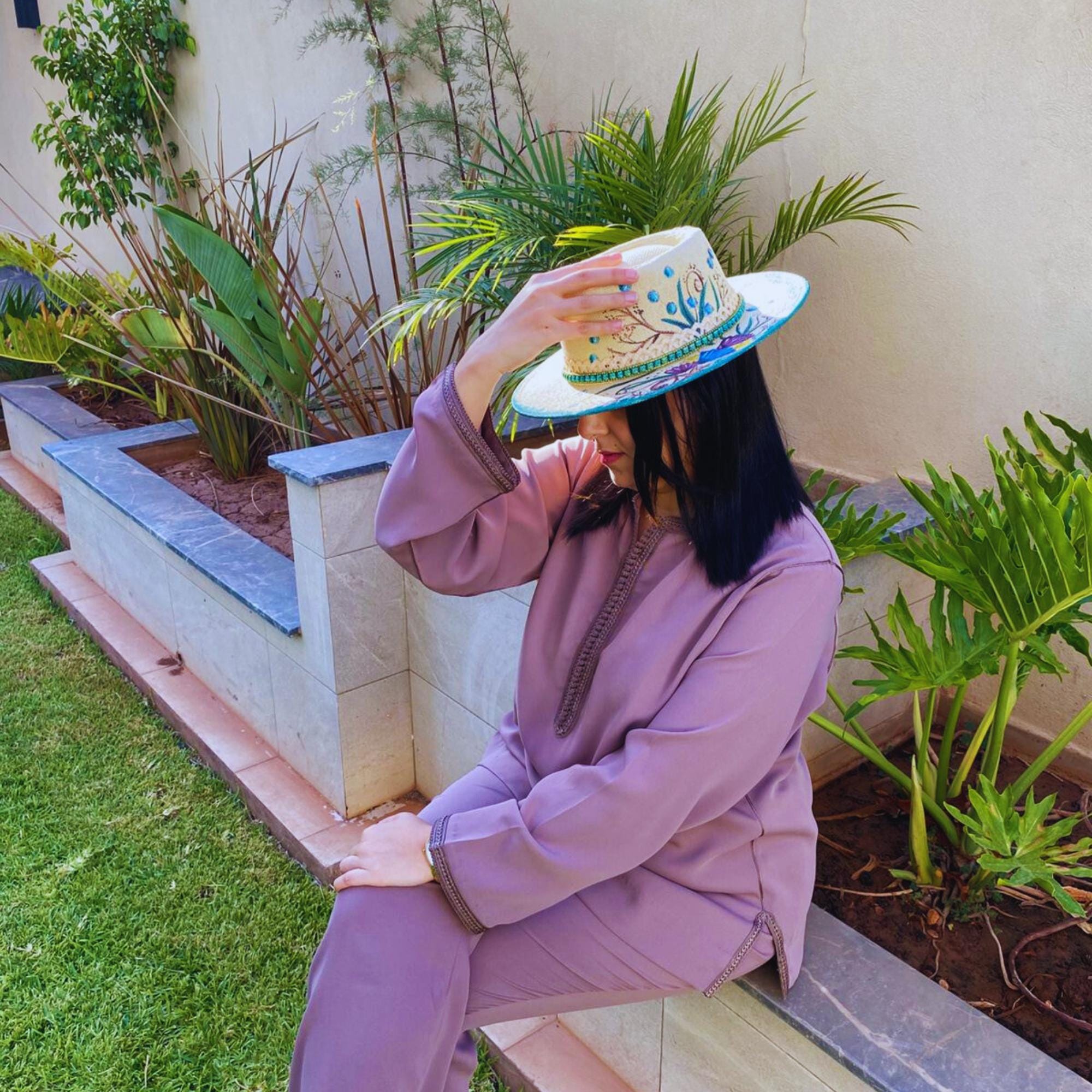 Floral Hand-painted Panama Hat: Boho Summer Fedora - Etsy display picture 3