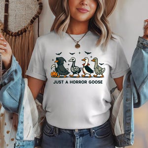 Just a Horror Goose PNG, Halloween Goose Clipart, Grim Reaper Vampire Skeleton Zombie Goose Sublimation Design, Spooky Funny Shirt PNG