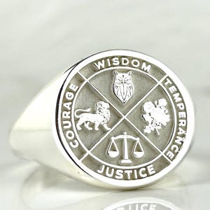 Wisdom stoic ring,For Virtues,Wisdom ring,Amor Fati stoic ring,Stoic ring,Halloween, Christmas gift, Personalized Gift,Wisdom Courage