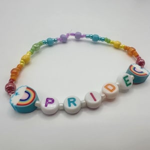 Rainbow Pride Bracelet | Pride Letter Bracelet | Gift For Them | Pride Gift | Pride | Queer | LGBTQ | Beaded Bracelet | Rainbow