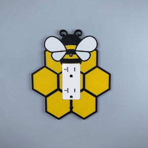 Honey Bee Rocker Light Switch Cover Plate | Wall Plate | Garden Home Decor | Nursery Accent Piece | Bumblebee gift idea | Nursery Gift Idea