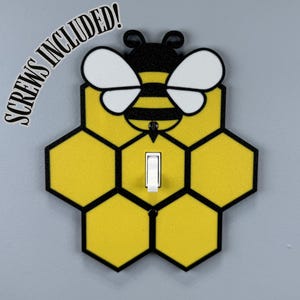 Honey Bee Light Switch Cover Plate | Wall Plate | Garden Home Decor | Nursery Accent Piece | Bumblebee gift idea | Nursery Gift Idea