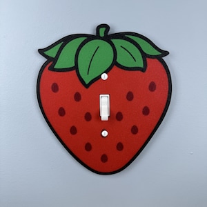 Strawberry Light Switch Cover Plate | Wall Plate | Fruit home decor | Kitchen Accent Piece | Farm House | Summer Berry | Berry Decor