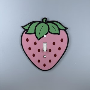 Strawberry Light Switch Cover Plate | Wall Plate | Fruit home decor | Kitchen Accent Piece | Farm House | Summer Berry | Berry Decor