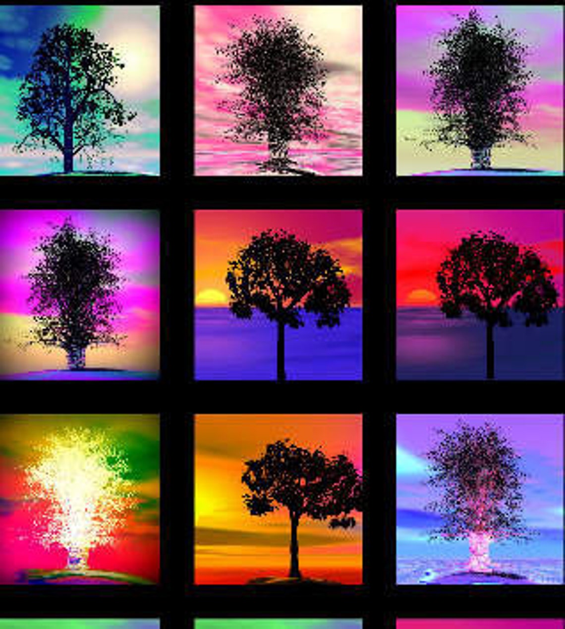 Fantasy Trees Digital Art Collage Sheet 3D Art (seller's Original ...