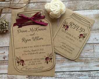 mason jar invitation etsy mason jar invitation