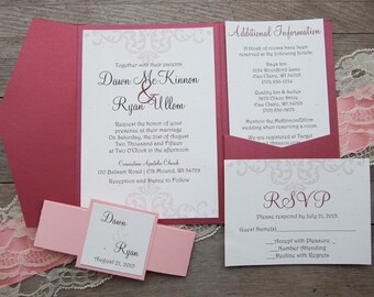 pocketfold wedding invitation flourish wedding invitation