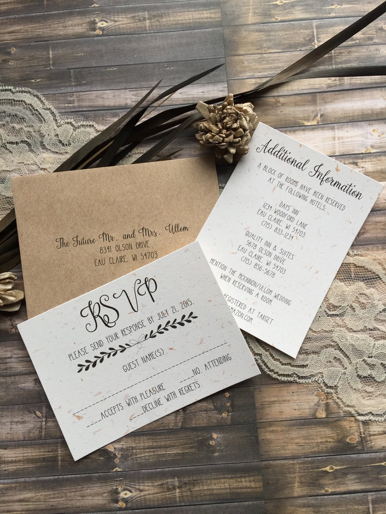 Rustic Wedding Invitation Vintage Wedding Invitation Elegant Etsy