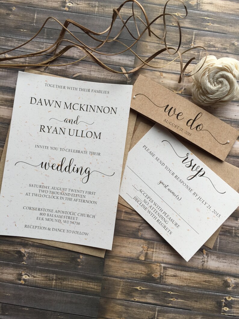 Rustic Wedding Invitation Whimsical Wedding Invitation Etsy