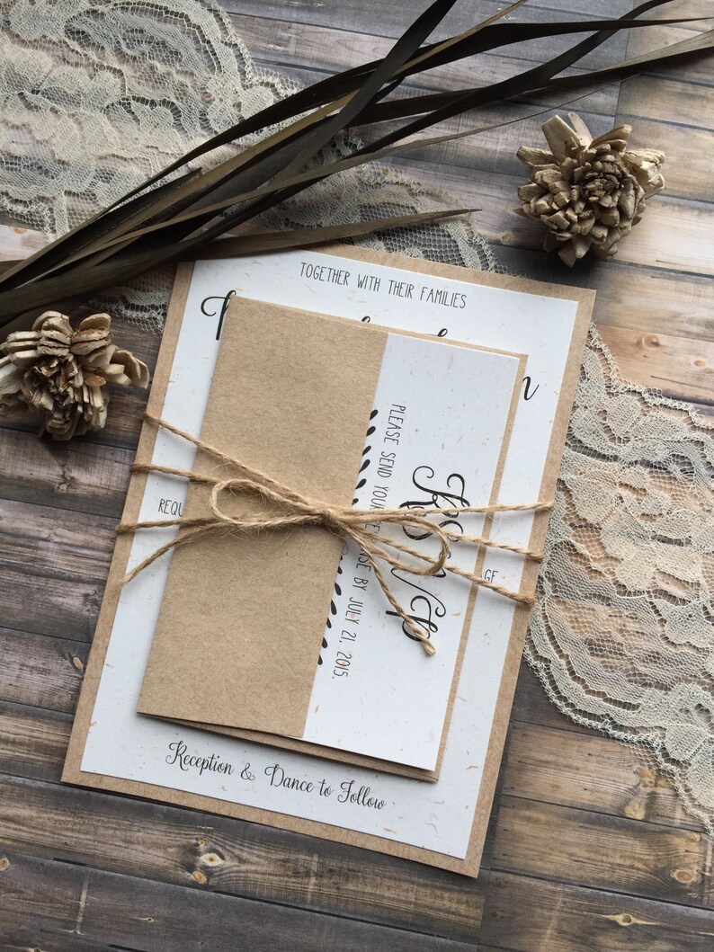 Rustic Wedding Invitation Vintage Wedding Invitation Elegant | Etsy