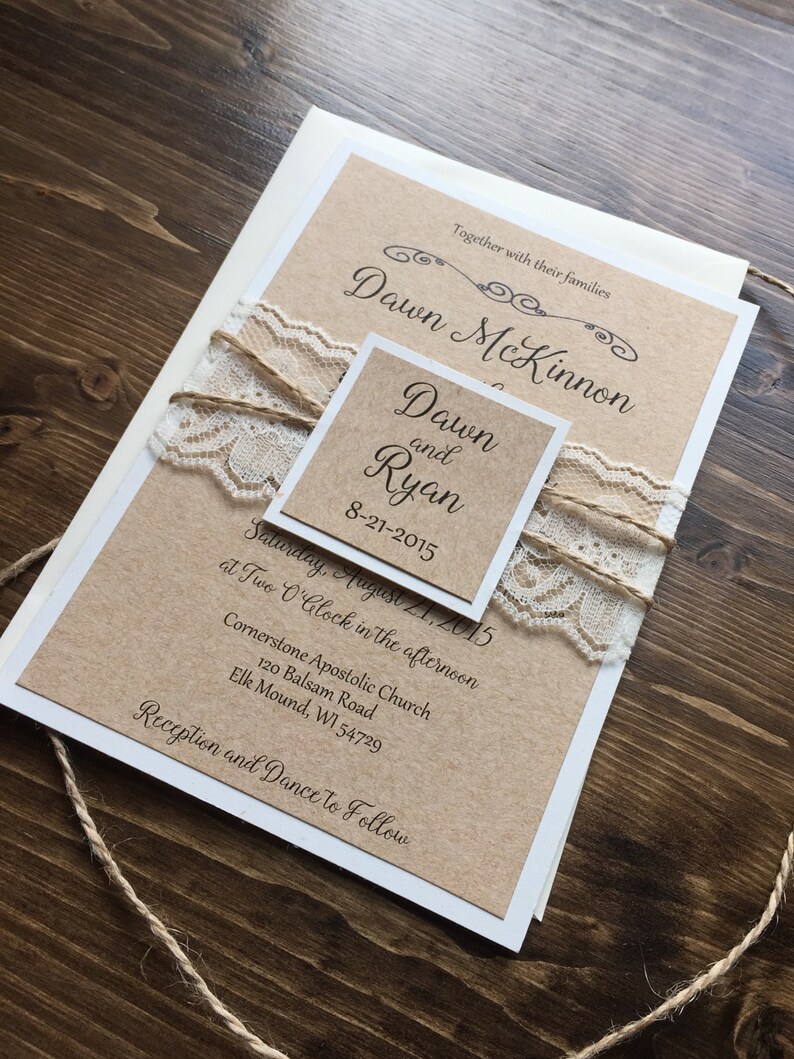 Rustic Wedding Invitation Vintage Wedding Invitation Shabby Etsy