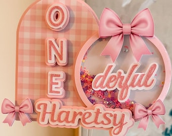 Décoration de gâteau shaker 3D personnalisée, décoration de fête d'anniversaire Onederful 1er anniversaire