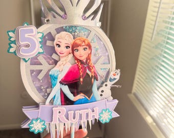 Décoration de princesse, décoration de gâteau shaker la reine des neiges, décoration de fête d'anniversaire personnalisée, anna