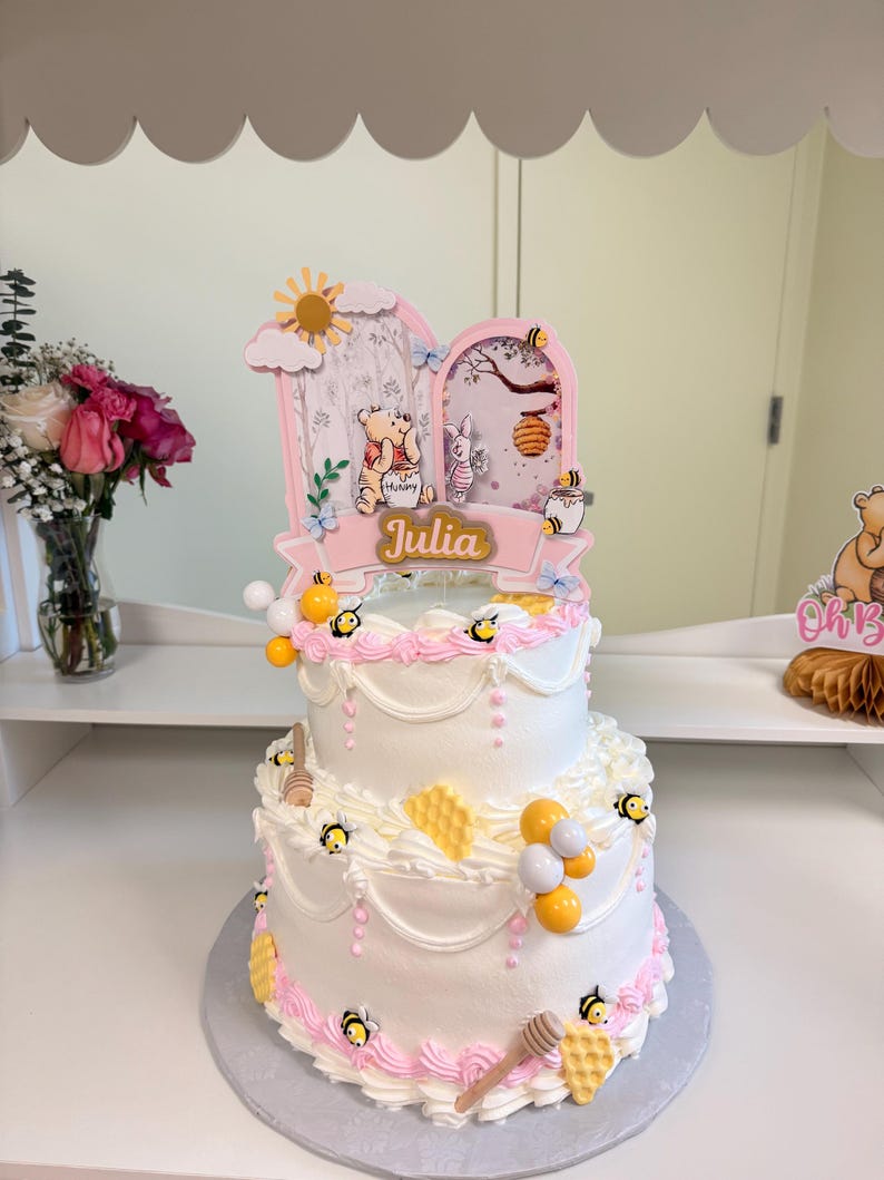 Custom 3D Winnie the Pooh Cake Topper, Birthday Party Decoration, Baby ...