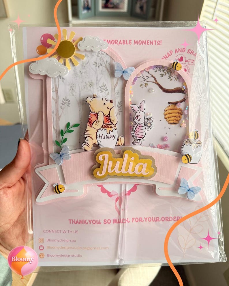 Custom 3D Winnie the Pooh Cake Topper, Birthday Party Decoration, Baby ...